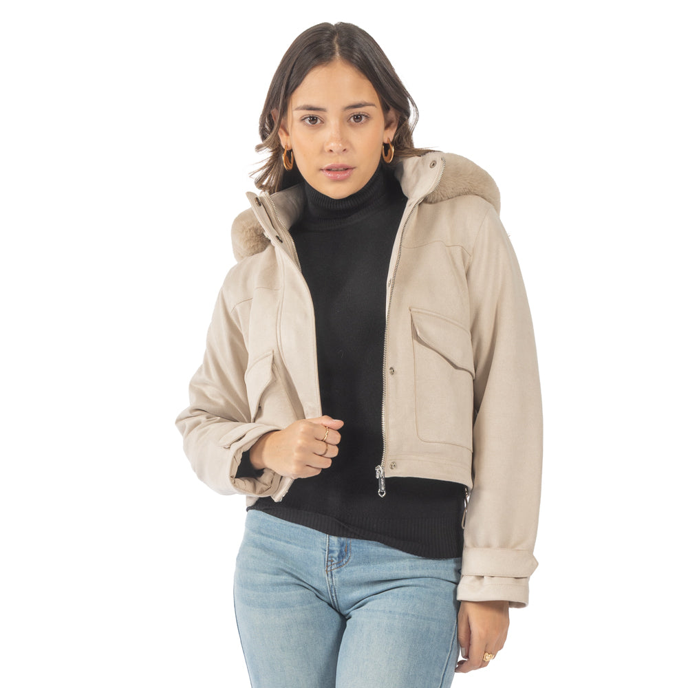 Chamarra con peluche en cuello – Quarry1