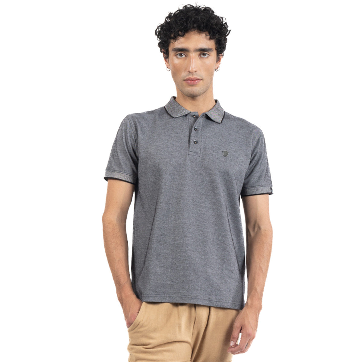 SET 3 PLAYERAS CON CUELLO POLO Y TEXTURA LUREX