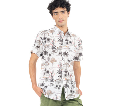 CAMISA PRIMAVERAL LONG FIT CON ESTAMPADO