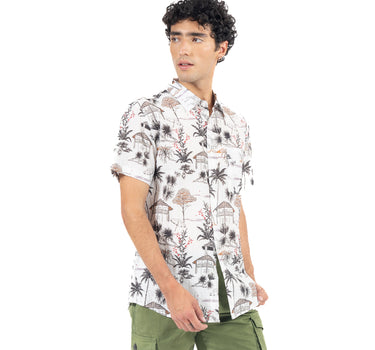CAMISA PRIMAVERAL LONG FIT CON ESTAMPADO