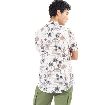 CAMISA PRIMAVERAL LONG FIT CON ESTAMPADO
