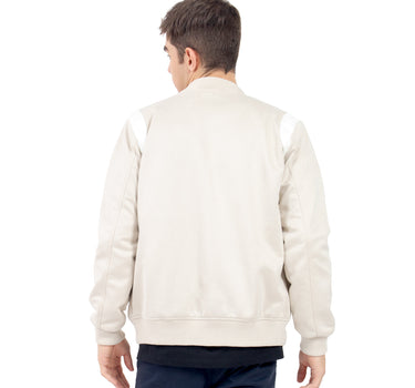 CHAMARRA PARA HOMBRE BOMBER DE GAMUZA CON DETALLES PU QUARRY