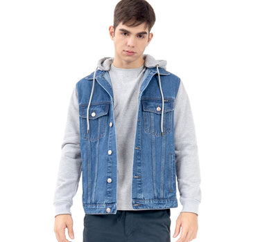 CHAMARRA PARA HOMBRE DENIM CON MANGAS SUDADERA QUARRY