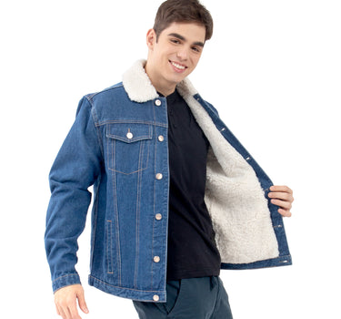 CHAMARRA PARA HOMBRE DENIM CON FORRO BORREGA QUARRY