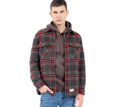 CHAMARRA PARA HOMBRE DE FRANELA A CUADROS CON BOTONES QUARRY