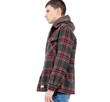CHAMARRA PARA HOMBRE DE FRANELA A CUADROS CON BOTONES QUARRY