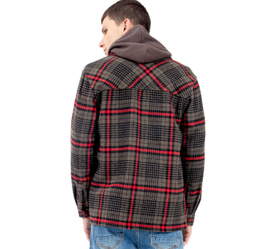 CHAMARRA PARA HOMBRE DE FRANELA A CUADROS CON BOTONES QUARRY