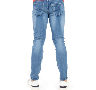 JEANS PARA HOMBRE SKINNY PREMIUM CON DESTRUCCIÓN DESLAVADO QUARRY