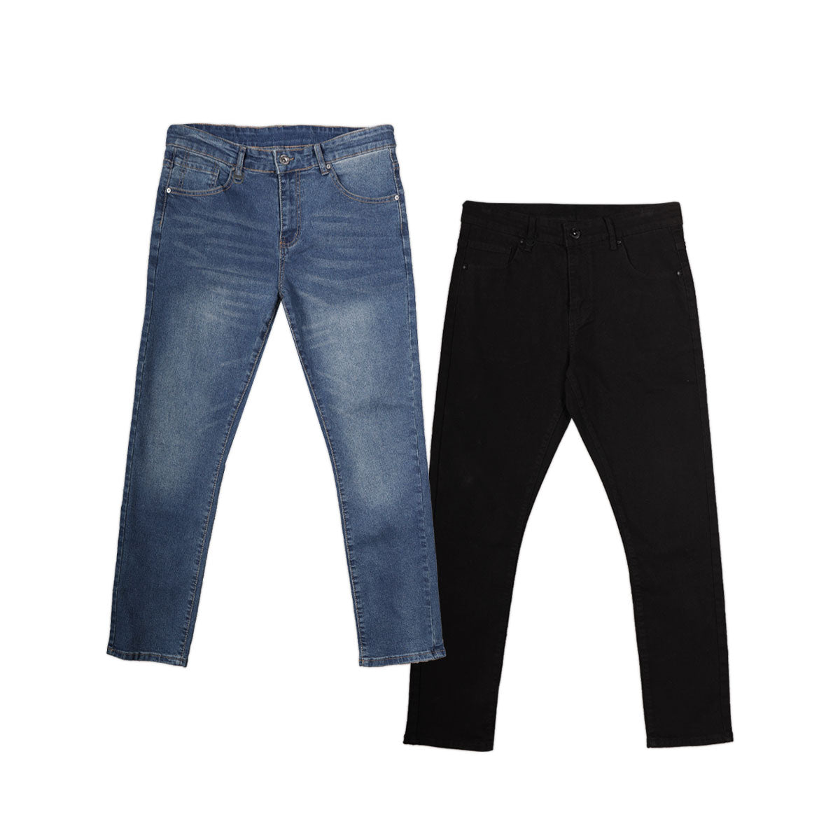SET 2 JEANS DENIM SLIM BÁSICO NEGRO Y STONE