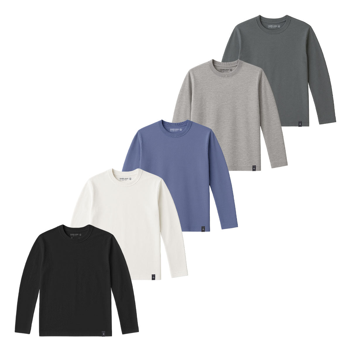 PACK 5 PLAYERAS BÁSICAS MANGA LARGA