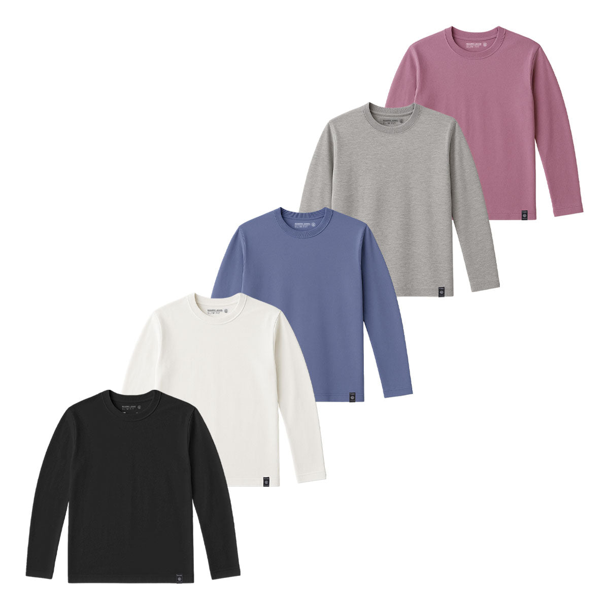 PACK 5 PLAYERAS BÁSICAS MANGA LARGA