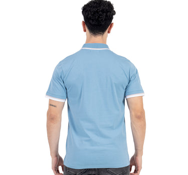 PLAYERA POLO MANGA CORTA LISA CON CONTRASTE PARA HOMBRE QUARRY