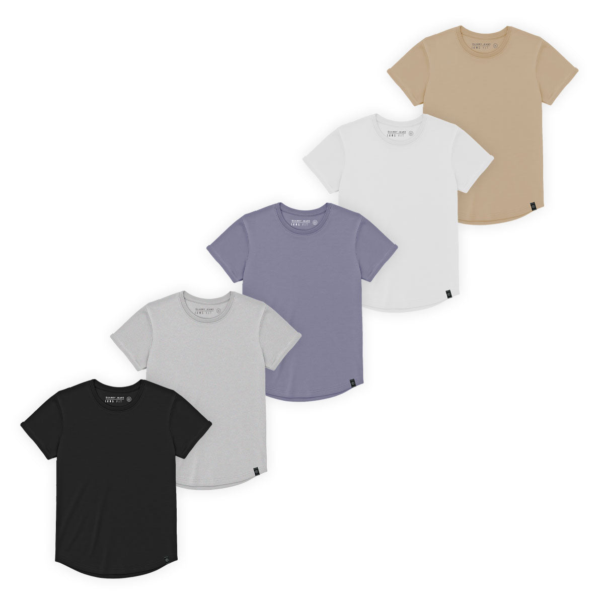 PACK 5 PLAYERAS LONG FIT LISA BÁSICA MANGA CORTA