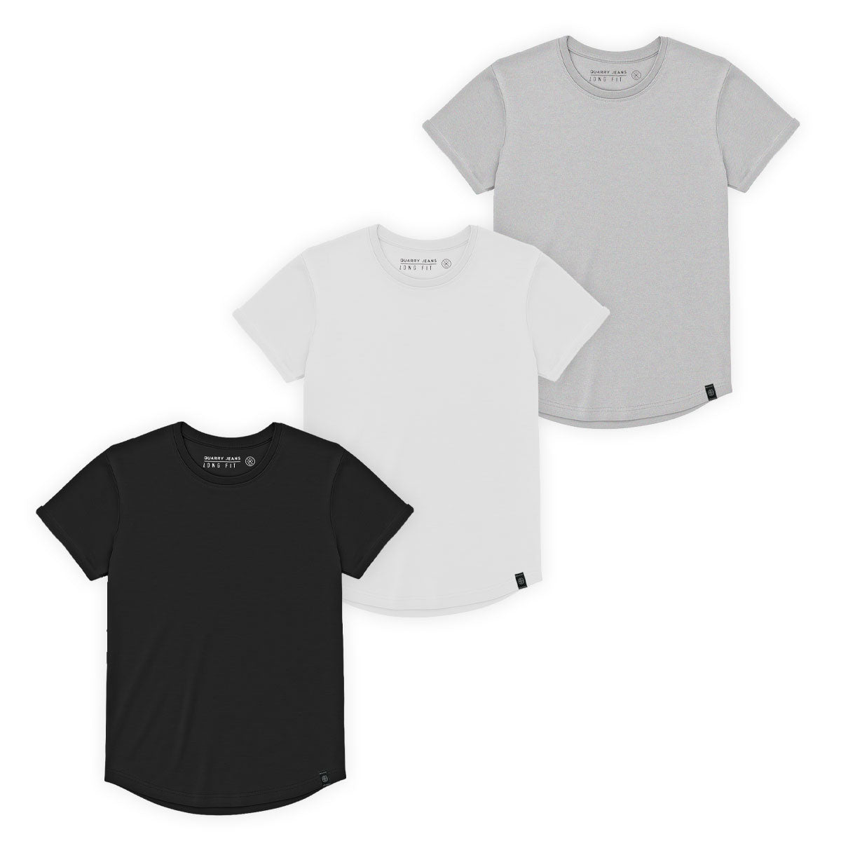 PACK 3 PLAYERAS LONG FIT LISA BÁSICA MANGA CORTA