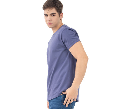 PLAYERA PARA HOMBRE LONG FIT LISA BÁSICA MANGA CORTA QUARRY