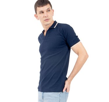 PLAYERA PARA HOMBRE CUELLO POLO CON CONTRASTE SLIM FIT QUARRY