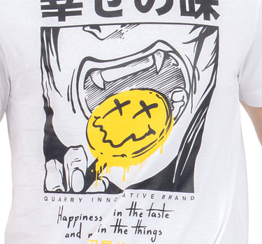 PLAYERA PARA HOMBRE ESTAMPADO HAPPINESS IS IN THE TASTE QUARRY