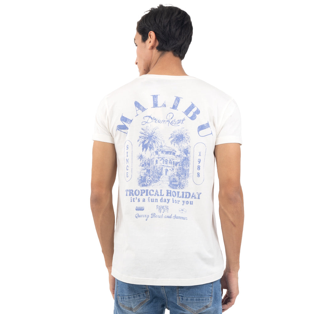 PLAYERA LONG FIT ESTAMPADO TROPICAL HOLLIDAY