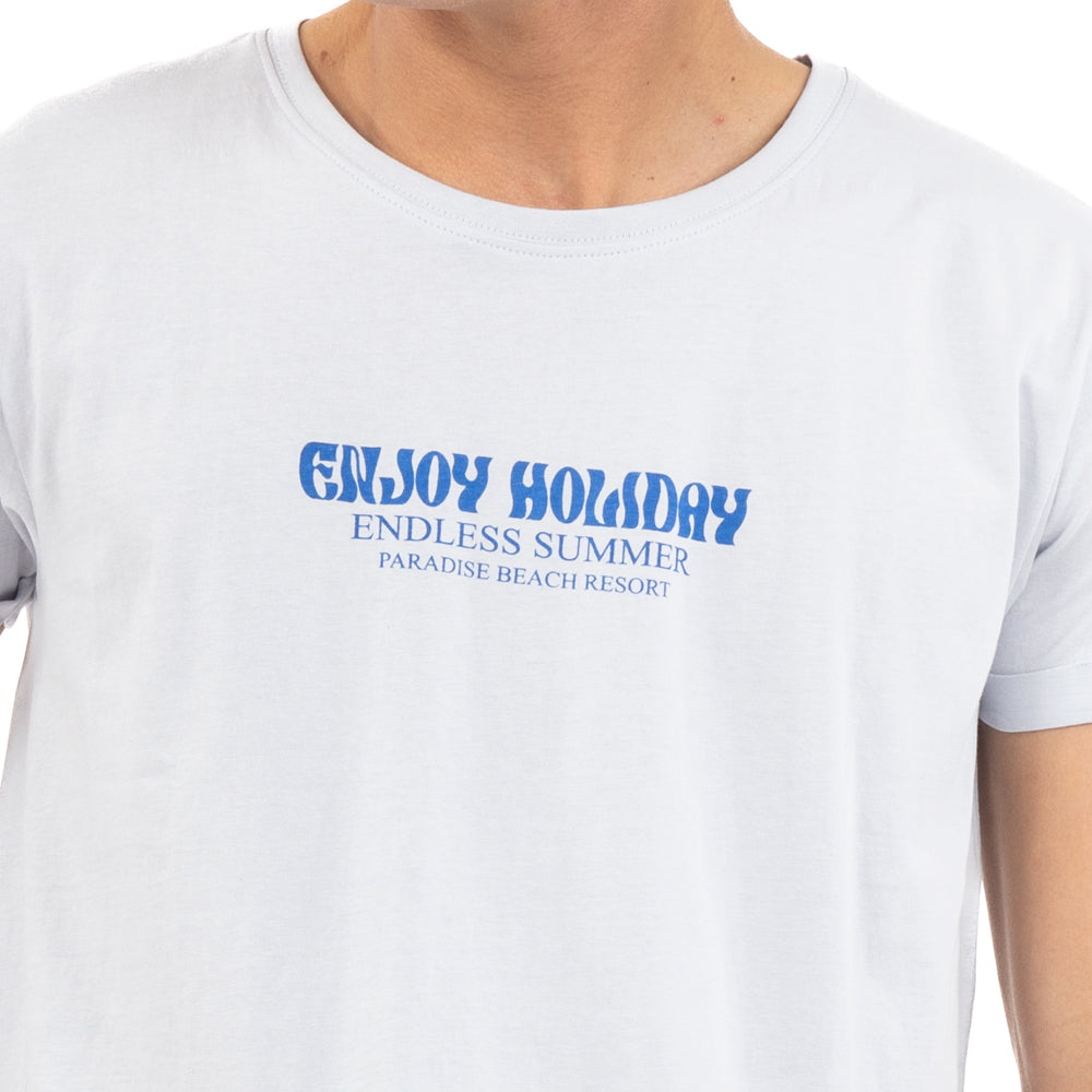 PLAYERA LONG FIT ESTAMPADA ENJOY HOLIDAY
