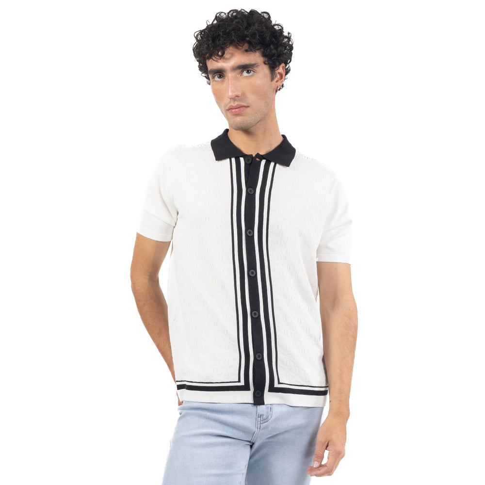 PLAYERA POLO DISEÑO VINTAGE CON BOTONES
