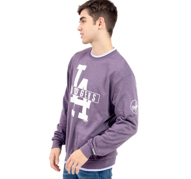 SUDADERA PARA HOMBRE ESTAMPADA BASEBALL DODGERS DOBLE CUELLO QUARRY