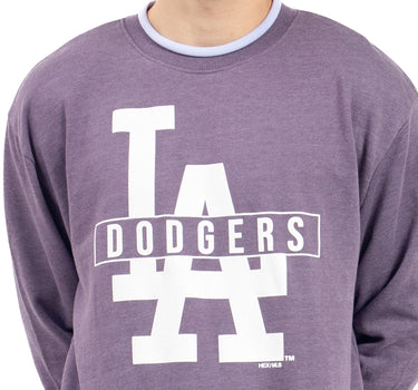 SUDADERA PARA HOMBRE ESTAMPADA BASEBALL DODGERS DOBLE CUELLO QUARRY