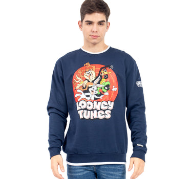 SUDADERA PARA HOMBRE ESTAMPADA LOONEY TUNES DOBLE CUELLO QUARRY