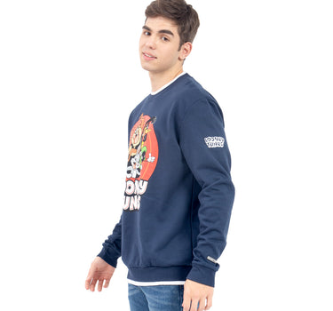 SUDADERA PARA HOMBRE ESTAMPADA LOONEY TUNES DOBLE CUELLO QUARRY