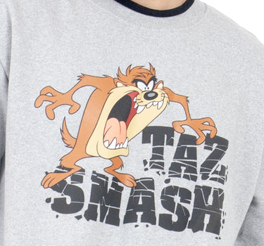 SUDADERA PARA HOMBRE ESTAMPADO TAZ SMASH DOBLE CUELLO QUARRY