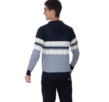 SUDADERA A RAYAS CON GORRO PARA HOMBRE