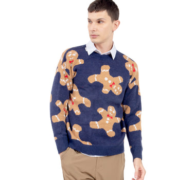 SWEATER PARA HOMBRE ESTAMPADO GALLETAS NAVIDEÑAS QUARRY