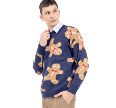 SWEATER PARA HOMBRE ESTAMPADO GALLETAS NAVIDEÑAS QUARRY