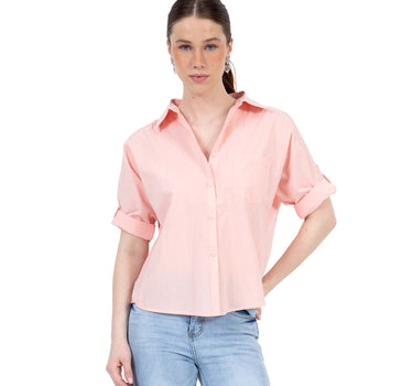 BLUSA CASUAL CUELLO ITALIANO PARA MUJER QUARRY