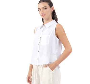 BLUSA FRESCA CON BOLSILLO FRONTAL