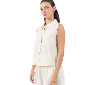 BLUSA FRESCA CON BOLSILLO FRONTAL