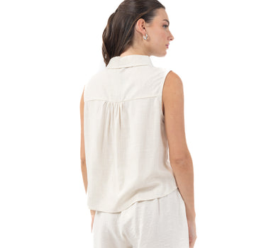BLUSA FRESCA CON BOLSILLO FRONTAL