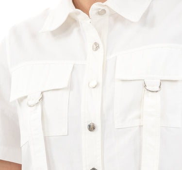BLUSA URBANA CAMISERA CON TAPAS FRONTALES