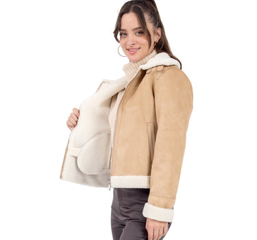 CHAMARRA PARA MUJER JACKET WHITH SHERPA QUARRY