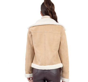 CHAMARRA PARA MUJER JACKET WHITH SHERPA QUARRY