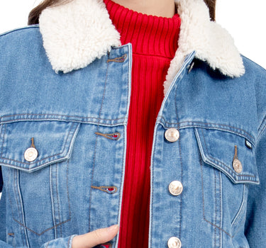 CHAMARRA PARA MUJER QUARRY DENIM CON SHERPA