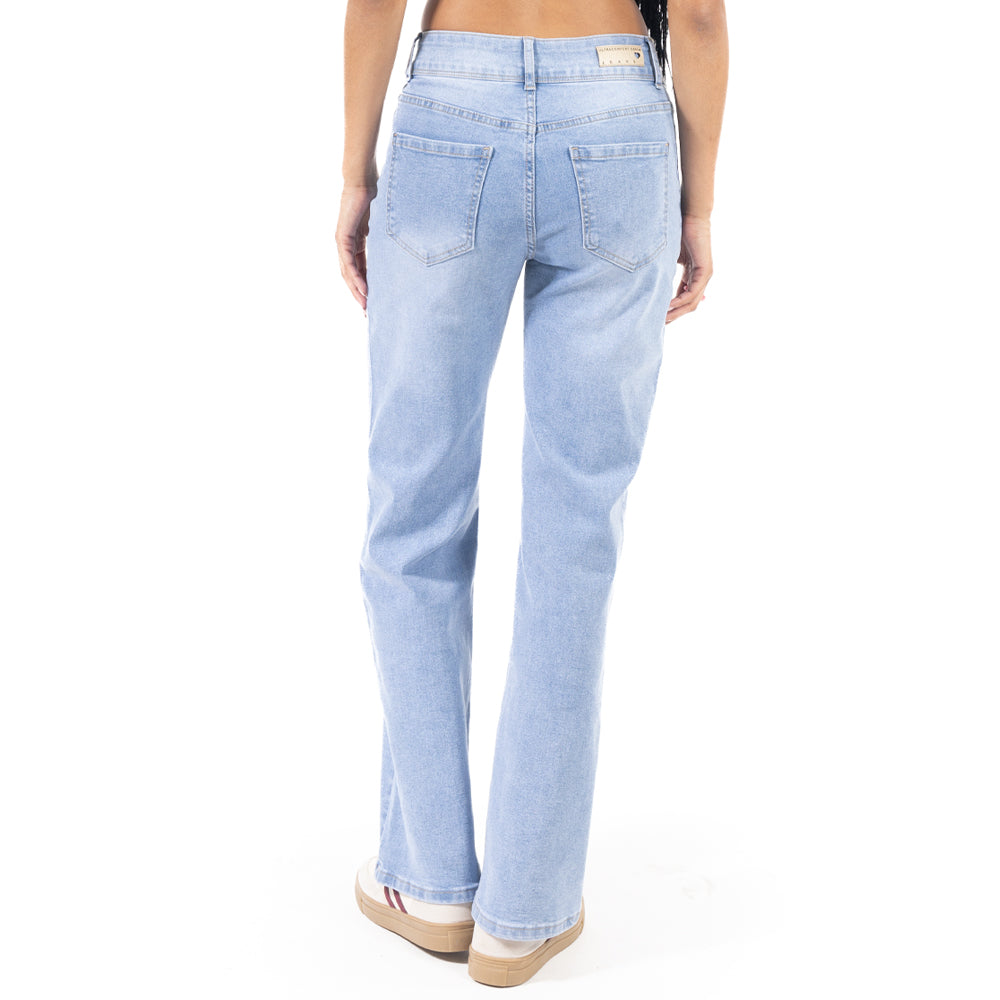 JEANS DENIM CORTE STRAIGHT CON 2 BOTONES