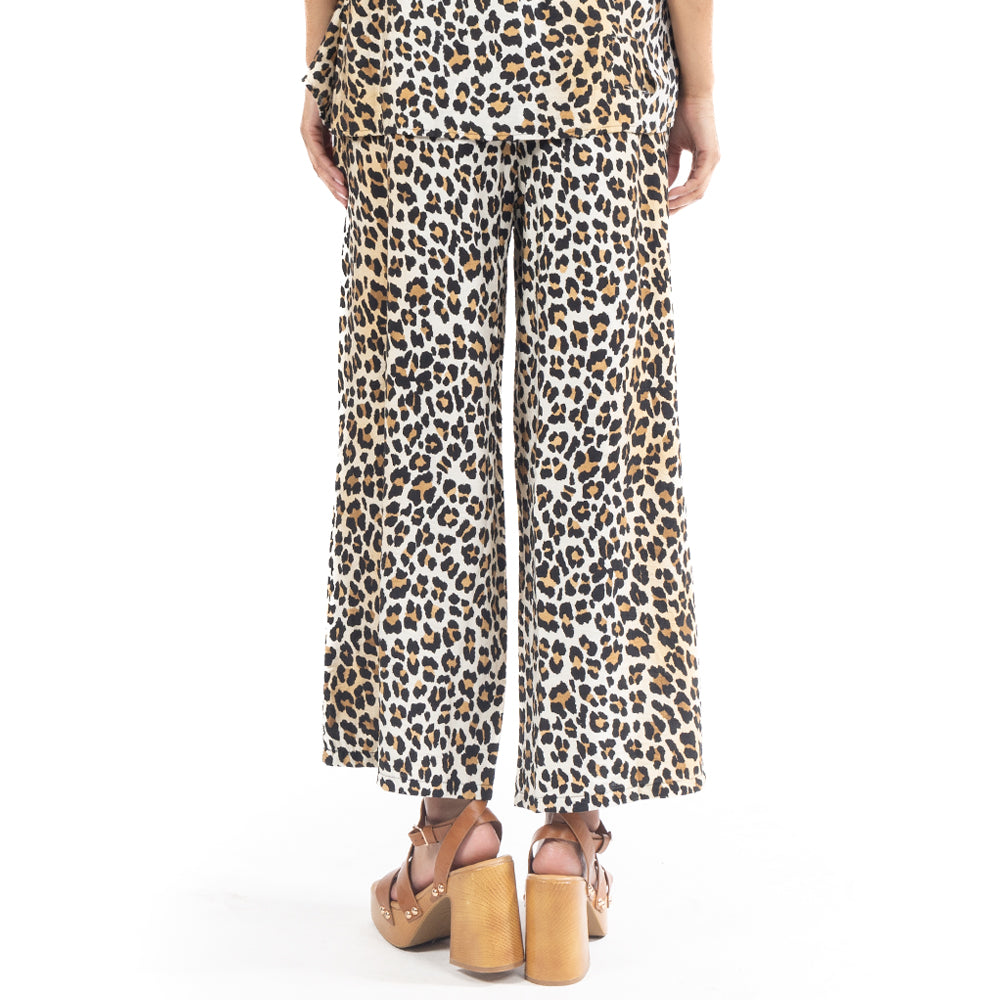 PANTALÓN WIDE LEG ESTAMPADO ANIMAL PRINT