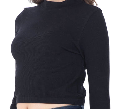 PLAYERA PARA MUJER CROPPED BÁSICA MANGA LARGA QUARRY