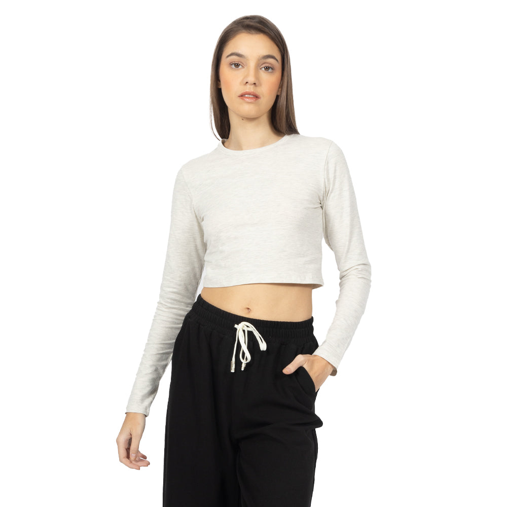 Playera Crop manga larga