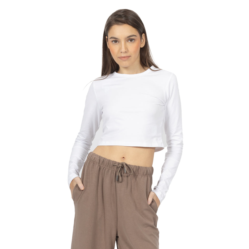 Playera Crop manga larga
