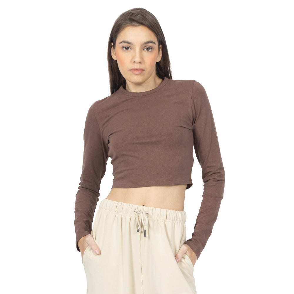 Playera Crop manga larga
