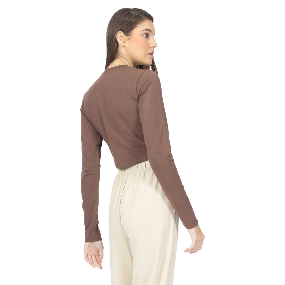 Playera Crop manga larga
