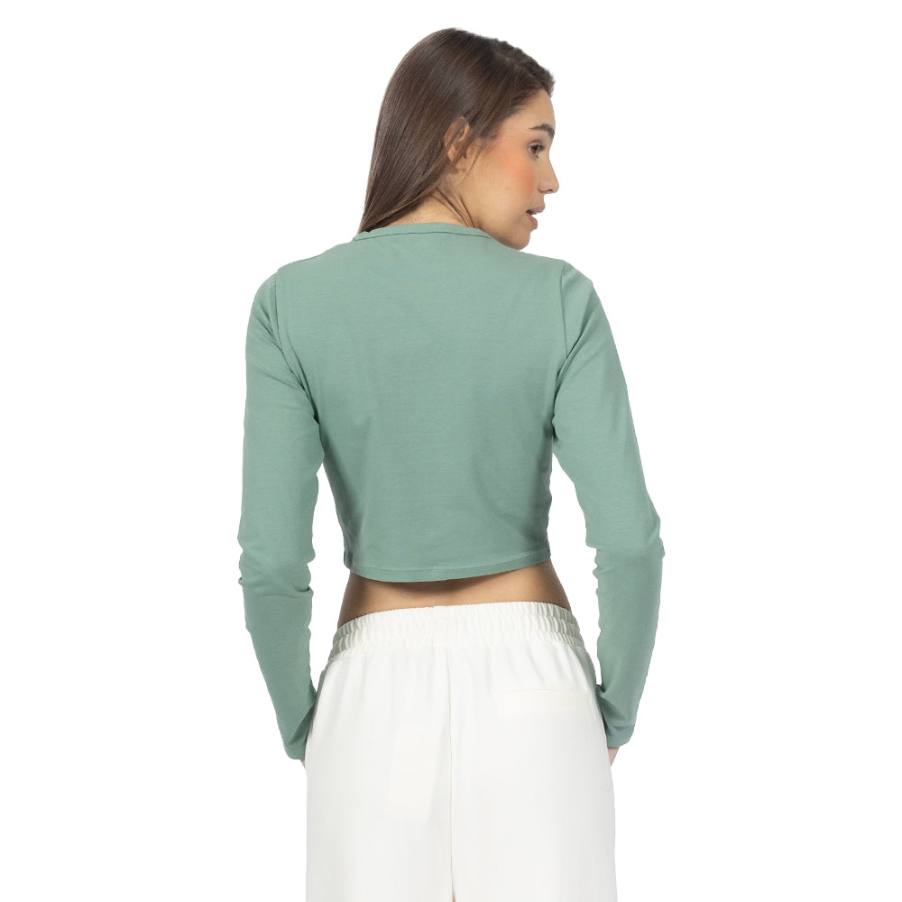 Playera Crop manga larga