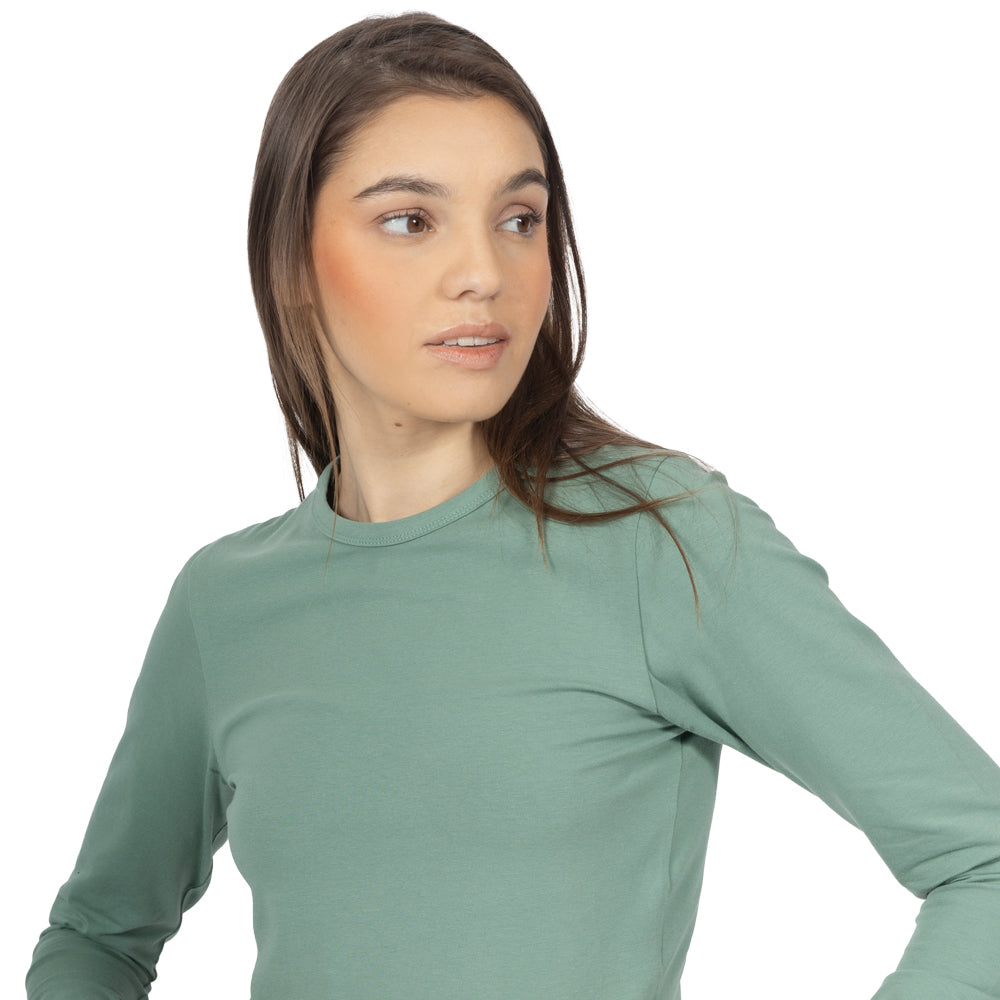 Playera Crop manga larga