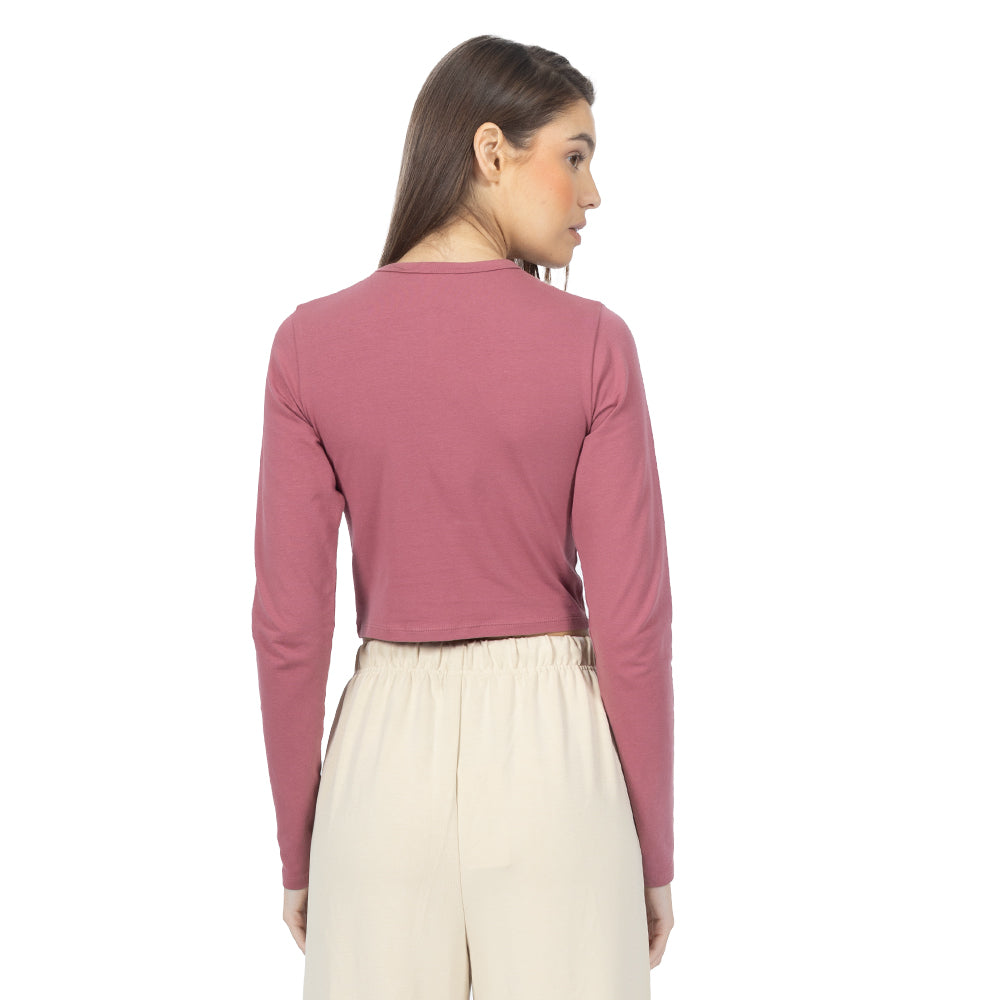 Playera Crop manga larga